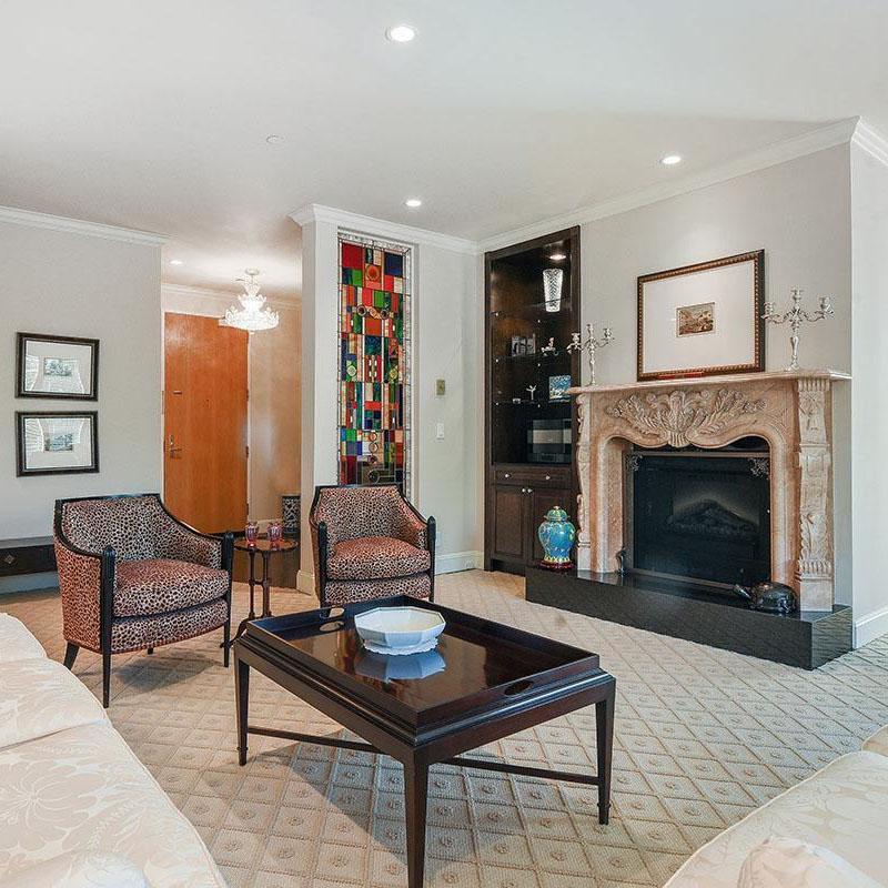 living room with fireplace